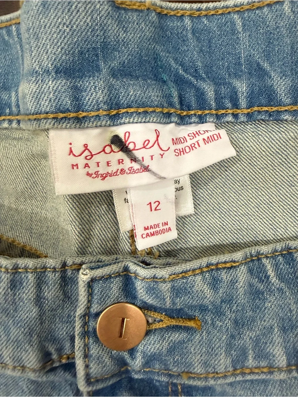 New! Isabel Maternity Denim Shorts